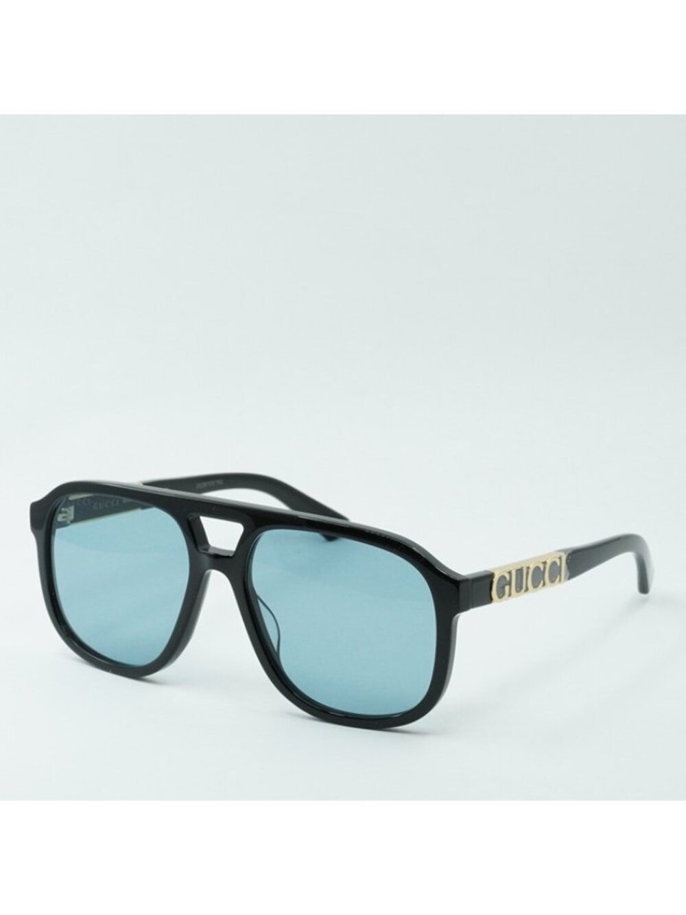Gucci GG1188S 004 Sunglasses Black Aviator Frame, Blue Lenses